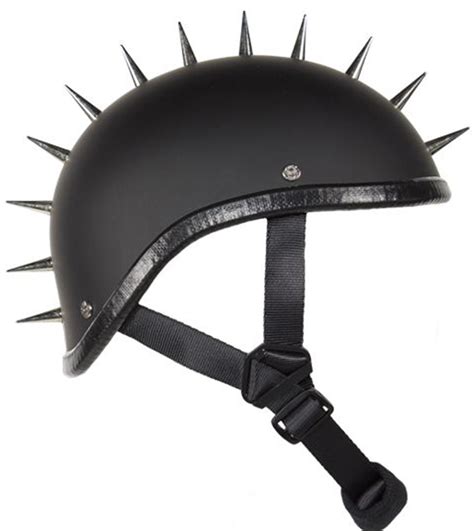 Novelty Motorcycle Helmet Gloss Or Flat Black Spiked Gladiator