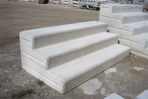 They are made in a form in a factory and then shipped to the construction location ready to install. Ideal Precast Concrete Step Prices | Precast concrete ...