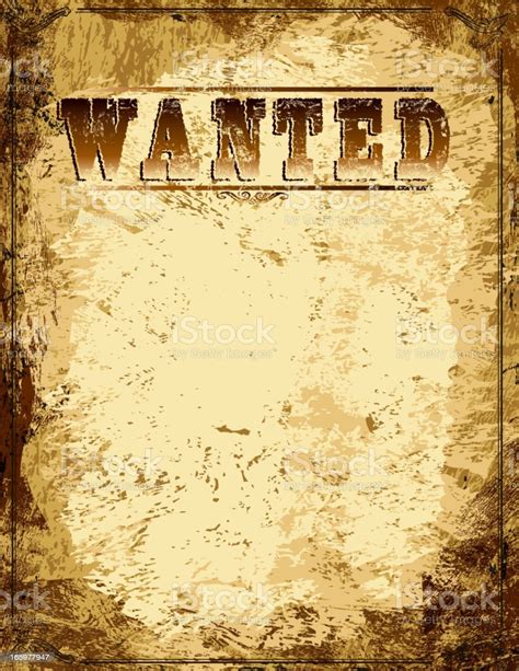 Vector Antique Wanted Poster Design Template With Copy Space Stock