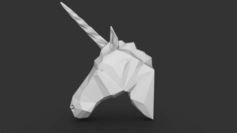 Low Poly Unicorn Head Download Free 3d Model By Meee Da9c48b