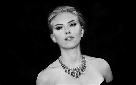 Download Wallpapers Scarlett Johansson American Actress Black And