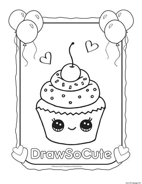 Coloring pages draw so cute. Cute Cupcakes Drawing at GetDrawings | Free download
