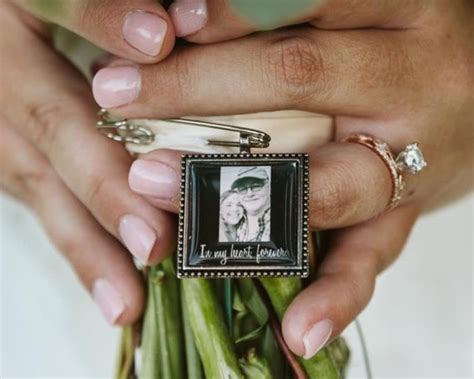 Groom Memorial Pin Personalized Memorial Boutonniere Charm Bridal Bouquet Charm Custom Photo