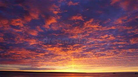 Magic Red Sunset Over The Ocean Stock Photo Image Of Landscape