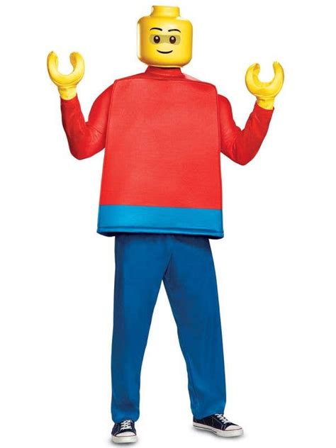 Lego Guy Costume Adults Deluxe Lego Man Fancy Dress Costume