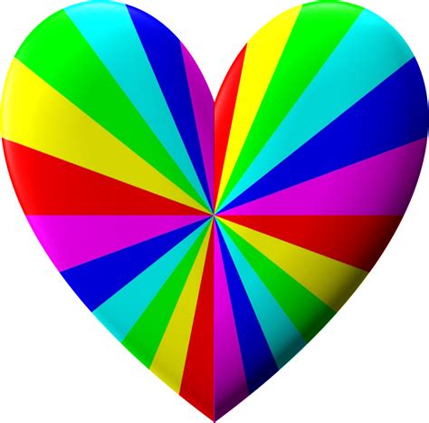 Valentine Heart Rainbow 3d Love Png Picpng