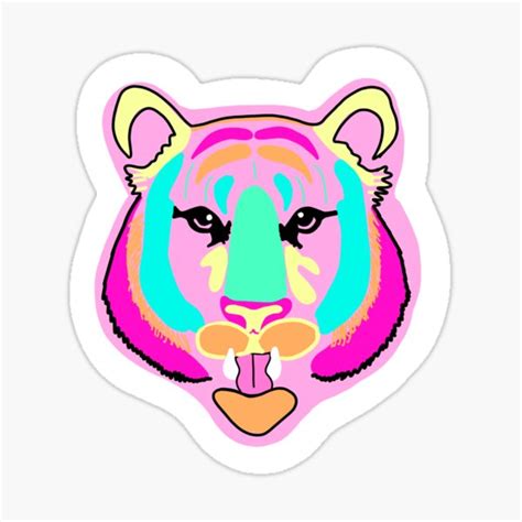 Tiger Face Sticker For Sale By Abbeykm55 Redbubble
