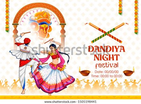 Garba Dandiya Raas Navaratri Vector Graphics Royalty Free Diya Hot