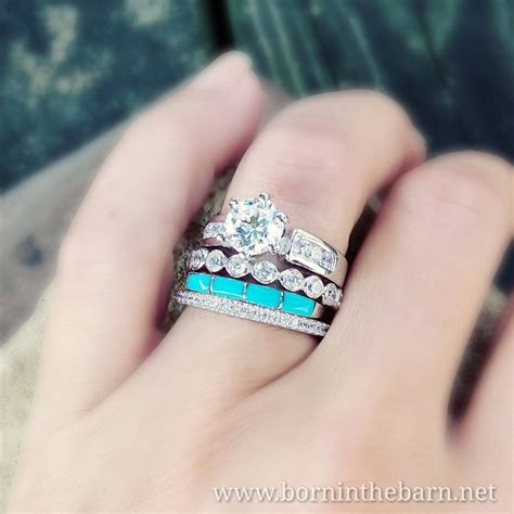 Thin Turquoise Stacking Ring Borninthebarn In 2021 Turquoise