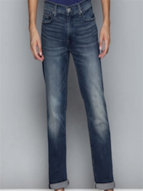 Buy Levis Men Blue 511 Slim Fit Mid Rise Heavy Fade Stretchable Jeans