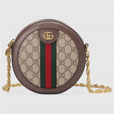 Gucci Gg Women Ophidia Mini Gg Round Shoulder Bag Beige Lulux