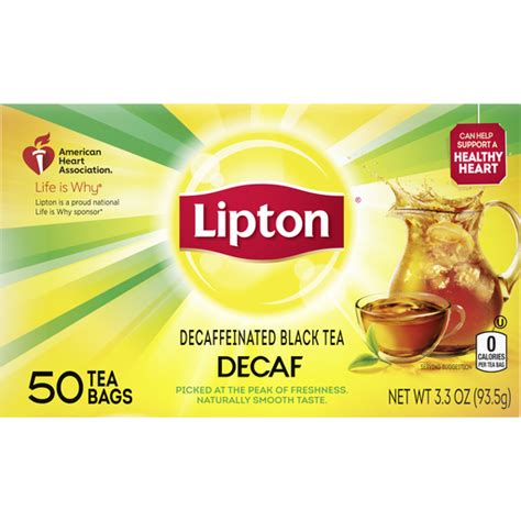 Lipton Black Tea Bags Decaffeinated 50 Ct Bagged Tea And Hot Chocolate
