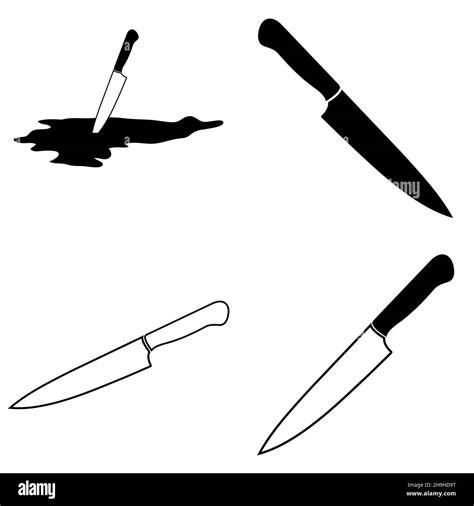Knife Set Vector Illustration On White Stock Vector Image And Art Alamy