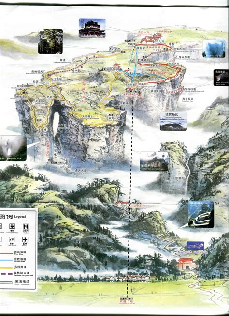 Zhangjiajie Tianmen Mountain Map Hunan China