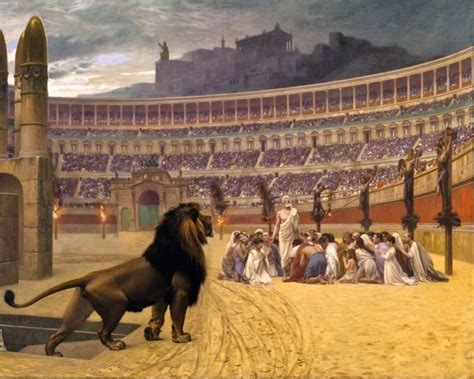 Christian Martyrs In Roman Colosseum W Lions Painting Rome Art Real