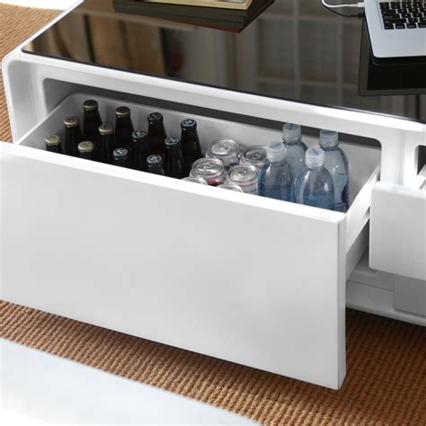Sobro refrigerator coffee table designed for digital and connected lifestyle. Sobro Coffee Table (White) - Sobro Design - Touch of Modern