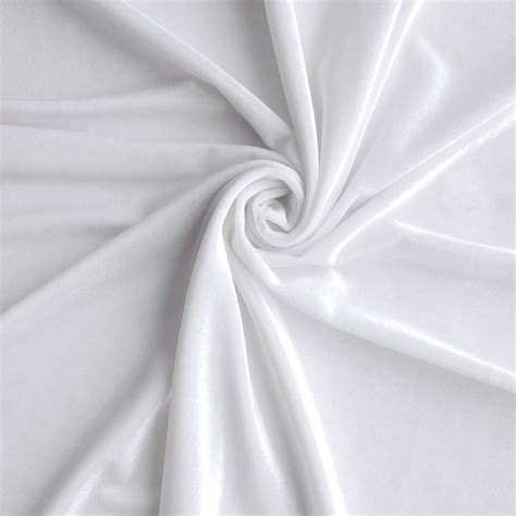 Medici Stretch Velvet Fabric White 25 yard bolt
