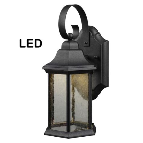 Outdoor ceiling lights lighting the home depot. Black Outdoor LED Patio / Porch Exterior Light Fixture ...