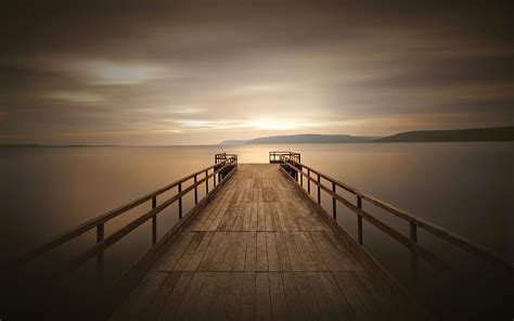 4517418 Nature Peacefull Wooden Surface Water Pier Dock Sky