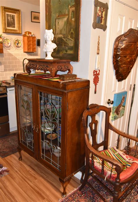 Antique China Cabinet With Stained Glass Doors Collectors Weekly