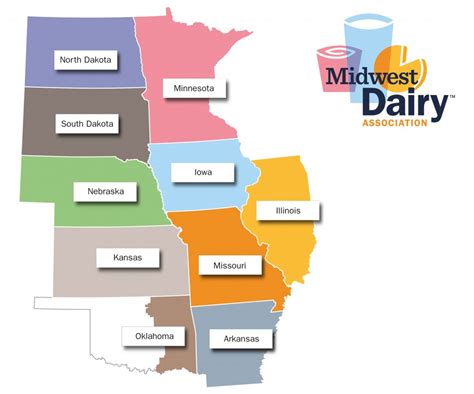 The Map Representing Midwest Dairy Associations Territory