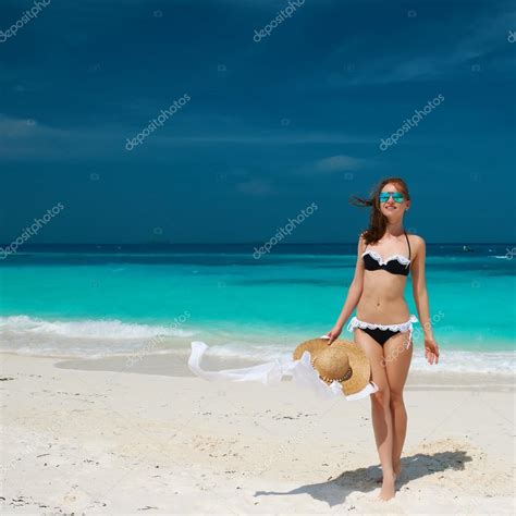 Woman In Bikini At Beach Stock Photo By Haveseen