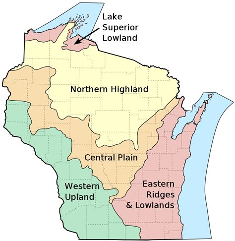 Map Of Wisconsin Map Geographic Regions Online
