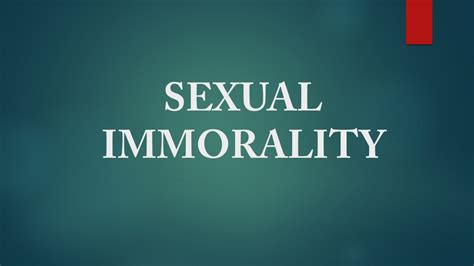sermon sexual immorality its implications