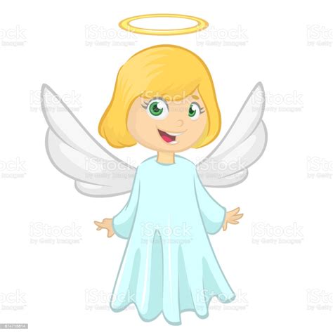 Cute Cartoon Angel Vector Illustration Isolated Christmas ...