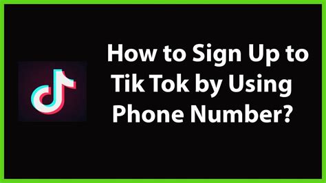 How To Sign Up To Tik Tok Account By Using Phone Number 2019 Youtube