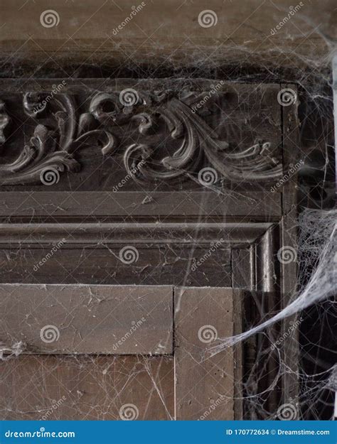 A Very Unusual Atmospheric Wooden Wardrobe Decorated With Cobwebs
