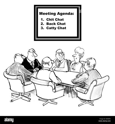 Cartoon Of Business People Preparing For A Business Meeting Where The