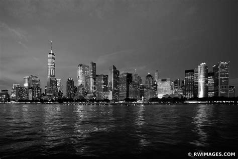 Framed Photo Print Of Manhattan Skyline Night City Lights Freedom Tower