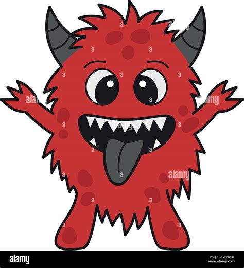 Cute Monster Vector Illustration Cartoon Character Hand Drawn Outlined