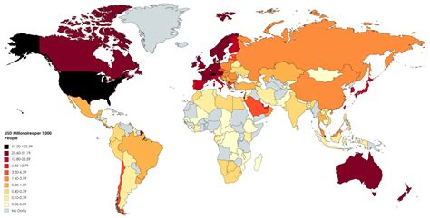 The Global Millionaire Population Vivid Maps