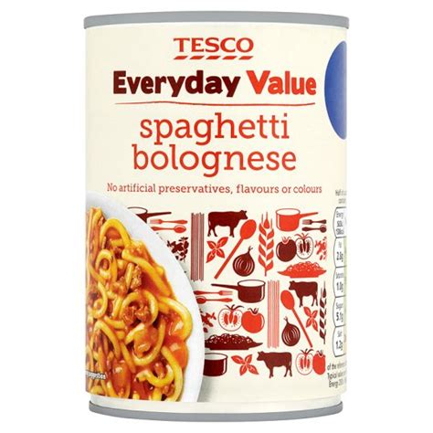 菱 Calories in Tesco Everyday Value Spaghetti Bolognese