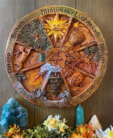 Wheel Of The Year Wall Plaque Pagan Wiccan Beltaine Imbolc