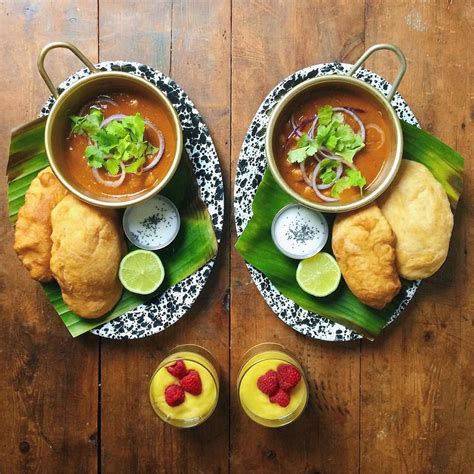 Delicious chole bhature served at table. Pin on Breakfast