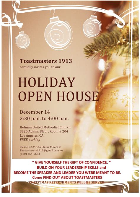 Youre Invited To A Holiday Open House Hosted By Toastmasters 1913