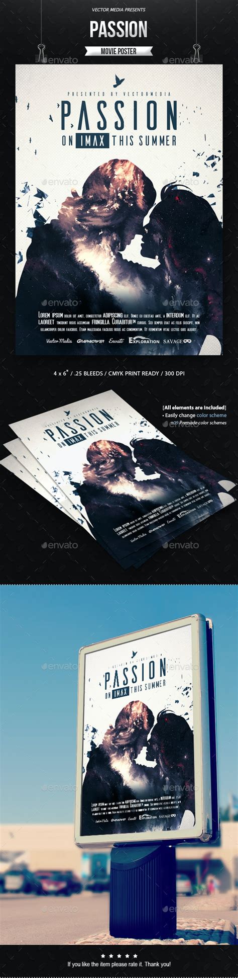 Passion Movie Poster Print Templates Graphicriver