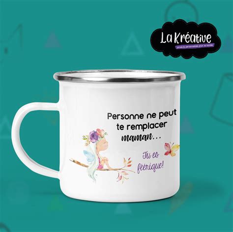 Tasse En émail Maman Féérique La Kréative • Tasses Personnalisées Imprimées Au Québec