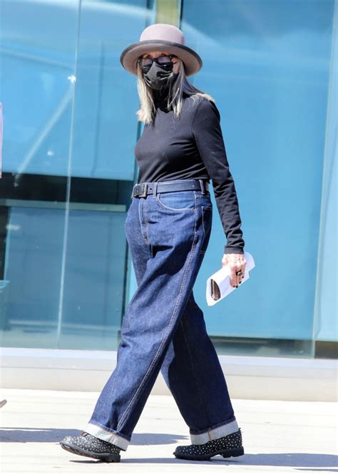 Diane Keaton Is A Style Icon In Mom Jeans And Polka Dotted Lugged Boots Footwear News