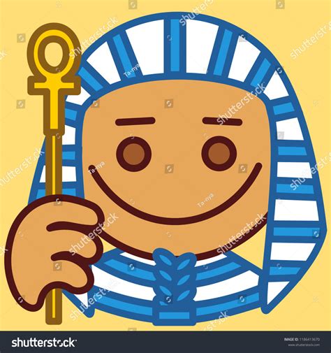 Emoji Ancient Egypt Ruler Pharaoh Beard Vetor Stock Livre De Direitos