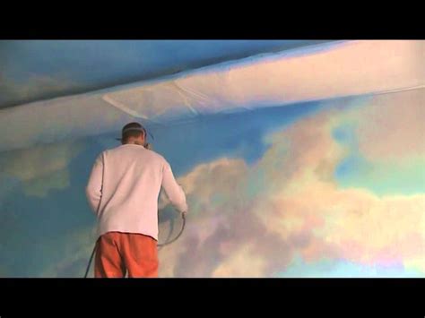 Multi Colored Clouds Airbrush Mural Part 1 Youtube