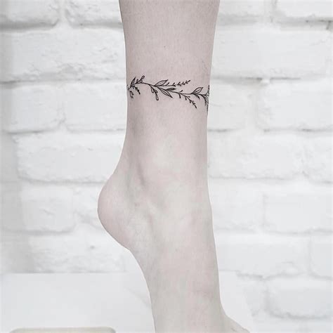 Matching Foot Tattoos Foottattoos Wrap Around Ankle Tattoos Anklet