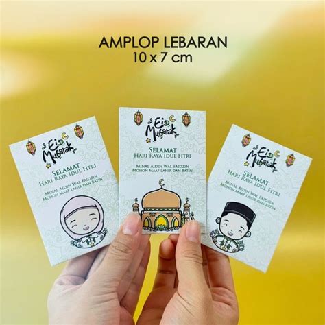 Jual Custom Ukuran Desain Kartu Ucapan Amplop Lebaran Mubarak Idul