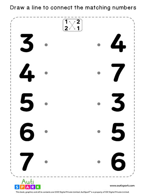 Match The Numbers Worksheet Free Matching 07 Autispark