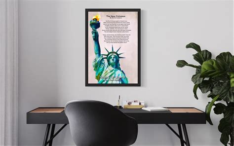 Statue Of Liberty Poem Print Emma Lazarus Quote Poster Printable