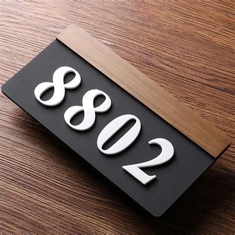 Acrylic Modern Hotel Room Number Plaques Fancy House Number Plate For