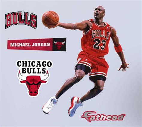Michael Jordan Fathead Chicago Bulls Logo Official Vinyl Wall Graphic